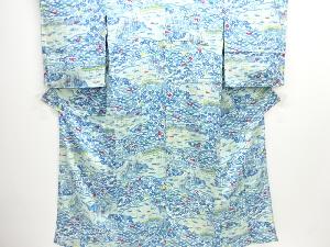 大正ロマン　錦紗茶屋辻模様単衣着物